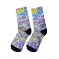 Graffiti Smiley Socks, Blue