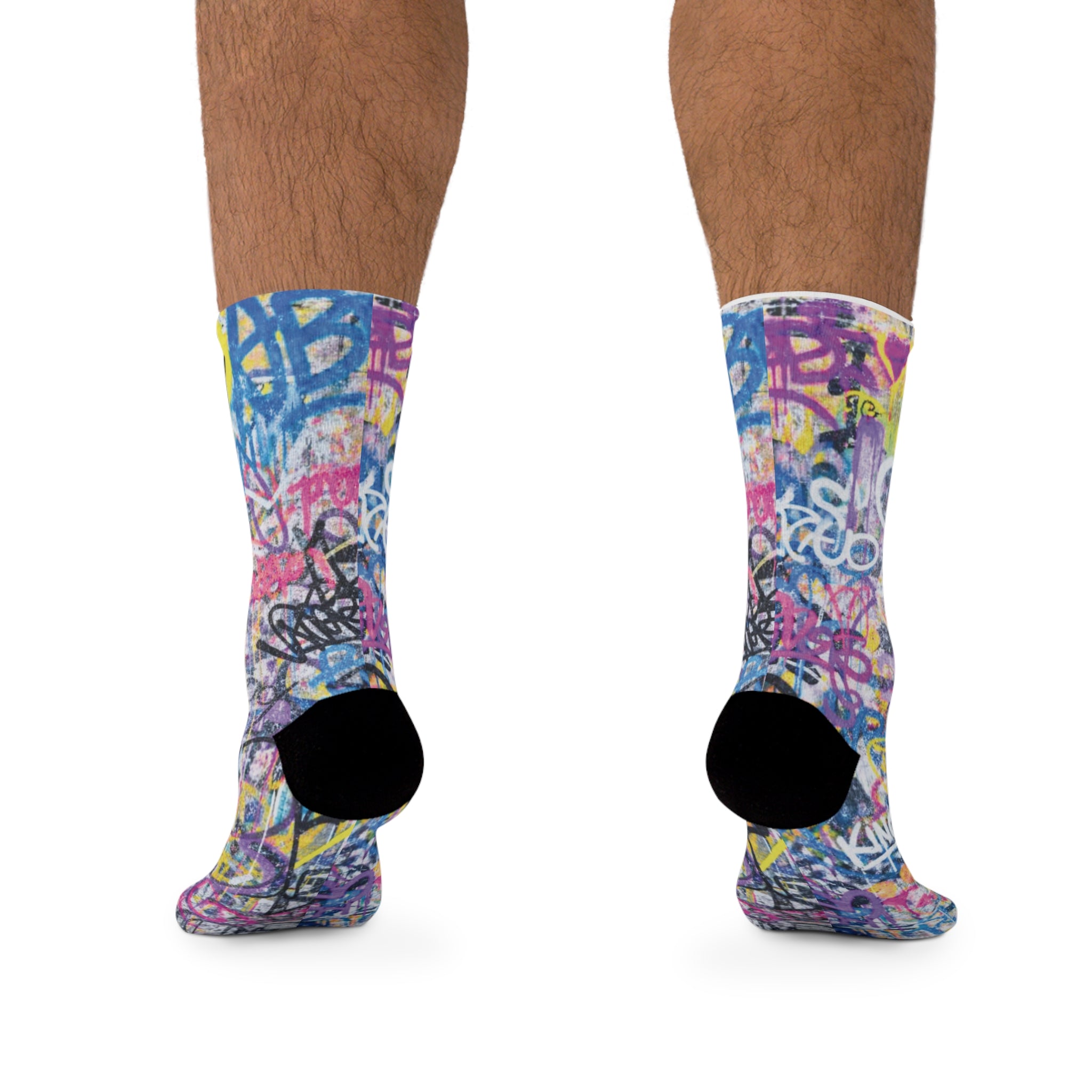 Graffiti Smiley Socks, Purple