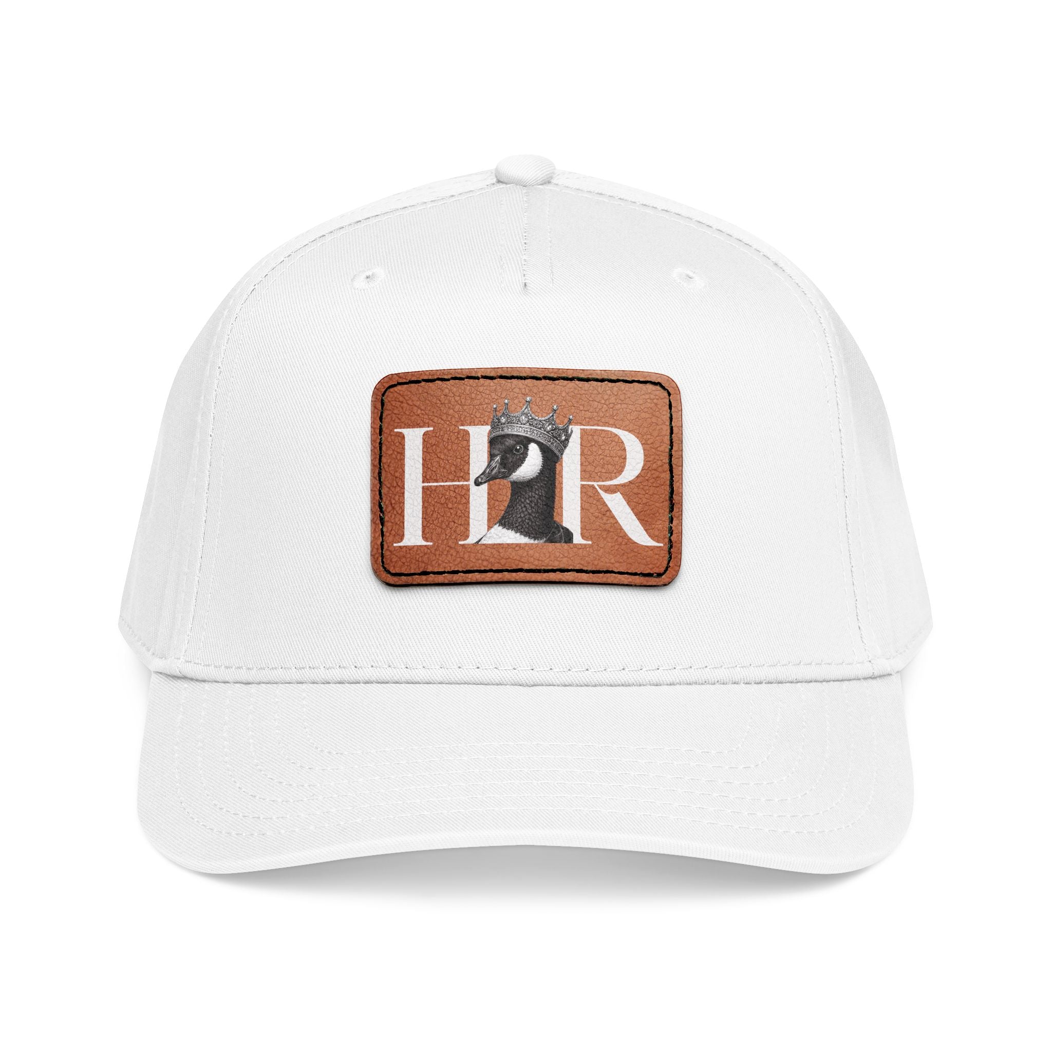 Goose on a Patch on a Hat, White